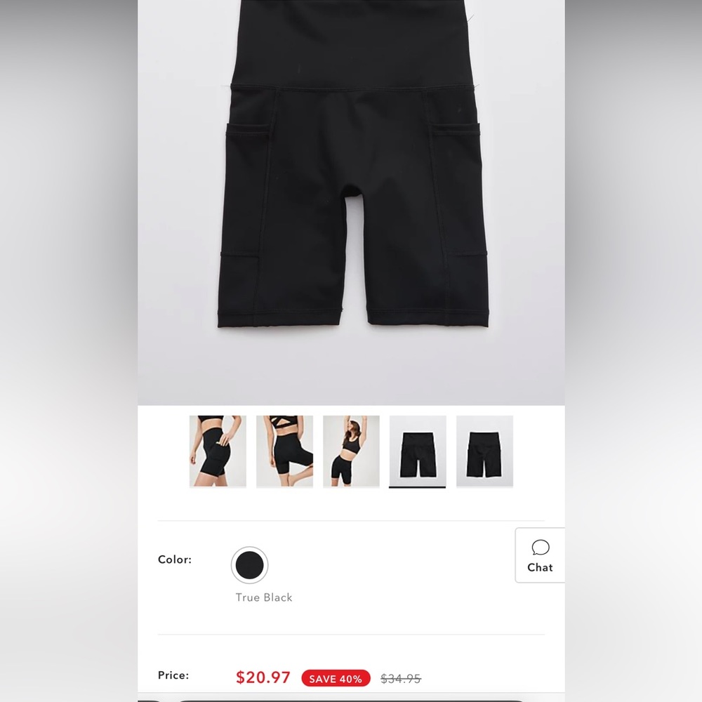 Aerie Offline Black Biker Shorts | Size S